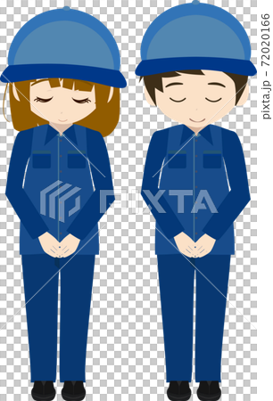 礼・お辞儀する配達員のイラスト 礼・お辞儀する配達員のイラスト 72020166