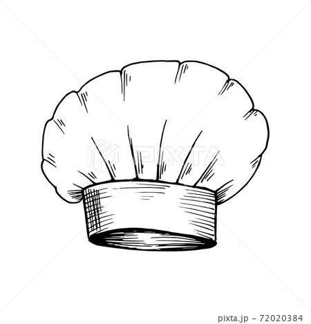 Chef hat. Hand-drawn sketch isolated on white. Vector illustration 72020384