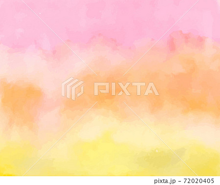 水彩のグラデーションの背景 オレンジ ピンク 黄色 フレームのイラスト素材 7405