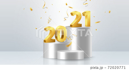 Happy New Year 2021 background. Greeting card design template gold. Celebrate brochure or flyer. Happy New Year 2021 background. Greeting card design template gold. Celebrate brochure or flyer. 72020771
