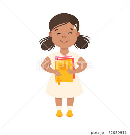 Cute Little Girl Standing with Book, Preschool Girl Loving Literature, Kids Education Concept Cartoon Style Vector Illustration Cute Little Girl Standing with Book, Preschool Girl Loving Literature, Kids Education Concept Cartoon Style Vector Illustration 72020951