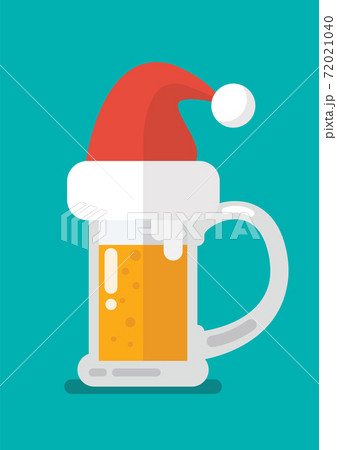 Christmas beer ale mug in Santa hat 72021040