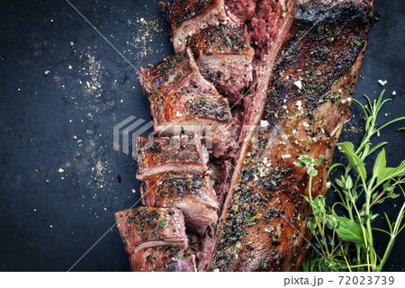 Traditional barbecue aged saddle of venison marinated 72023739