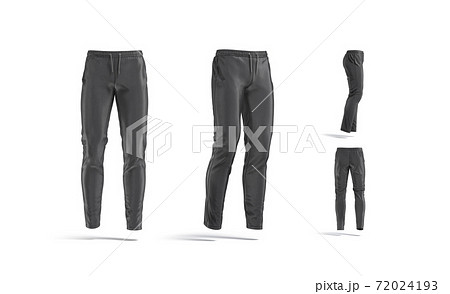 Blank black sport pants mockup, different views 72024193