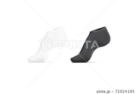 Blank black and white low cut socks on tiptoe mockup 72024195