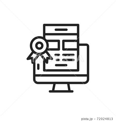 Web design courses black line icon. Outline pictogram for web page, mobile app, promo. Web design courses black line icon. Outline pictogram for web page, mobile app, promo. 72024813