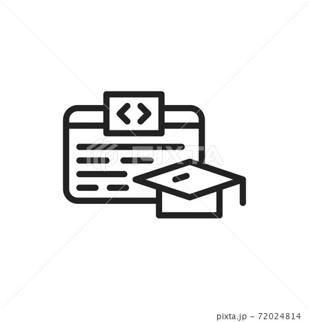 IT courses black line icon. Vector illustration. Outline pictogram for web page, mobile app, promo 72024814