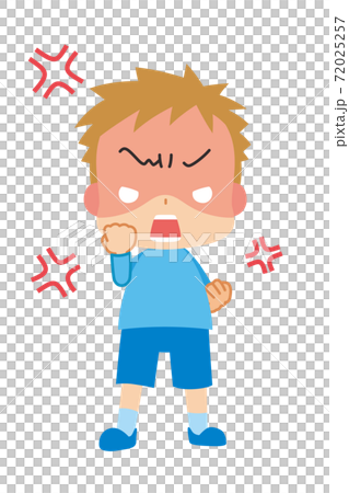 拳を握りしめて怒り狂う可愛い小さな男の子 拳を握りしめて怒り狂う可愛い小さな男の子 72025257