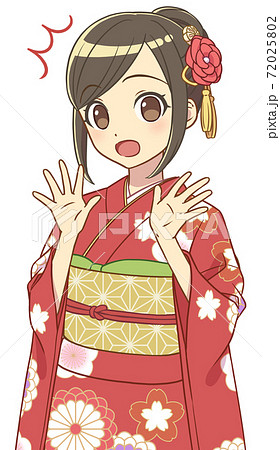 振袖の女性 驚く 振袖の女性 驚く 72025802