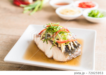 snapper fish steamed with soy sauce snapper fish steamed with soy sauce 72025953