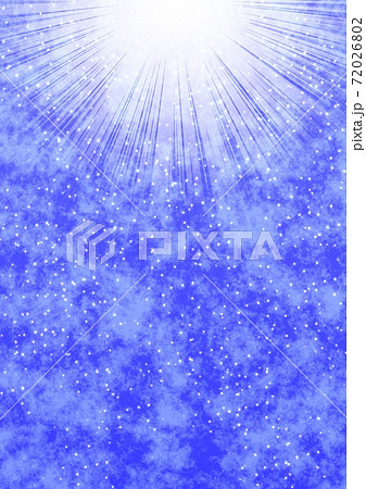 空や太陽 星 水中などを連想させる光とブルーの背景イラストのイラスト素材