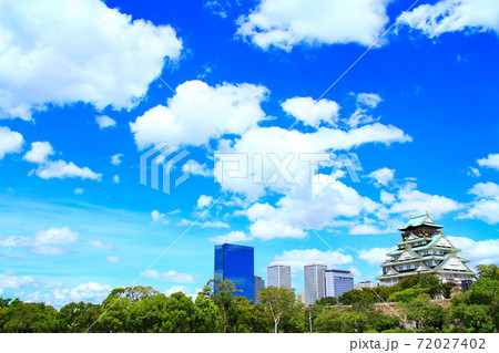 大阪市、大阪城とその周辺の風景 大阪市、大阪城とその周辺の風景 72027402