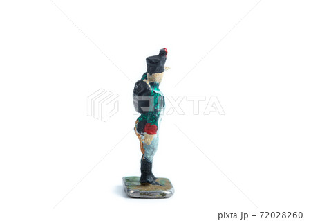 Image of handmade vintage metal soldier on the white background 72028260