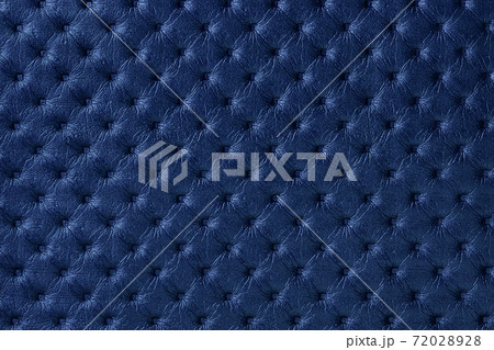 Texture of navy blue leather background with capitone pattern, macro. 72028928