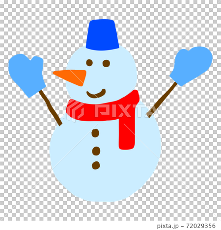 ゆるくて可愛い雪だるま 72029356