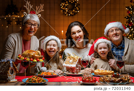 family celebrating Christmas 72031340