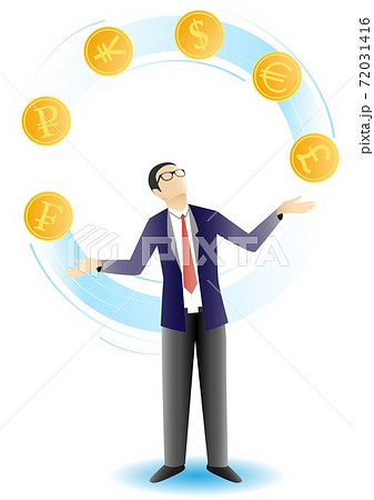 Businessman juggling coins vector illustration 72031416