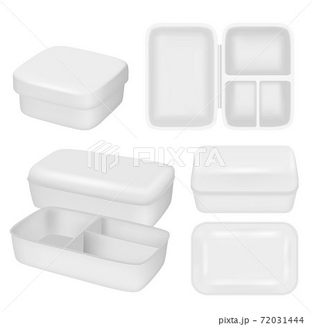 White empty plastic lunch box realistic Royalty Free Vector