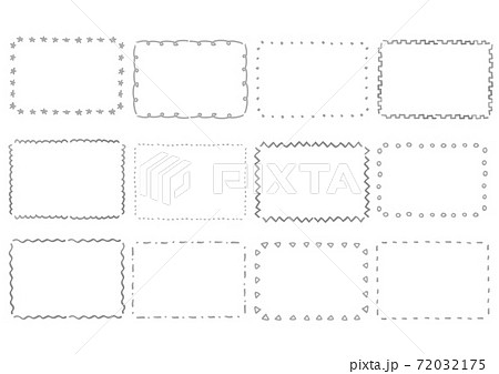 色々なシンプルな四角い枠セット 枠 フレームのイラスト素材