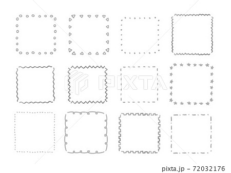 色々なシンプルな四角い枠セット 枠 フレームのイラスト素材
