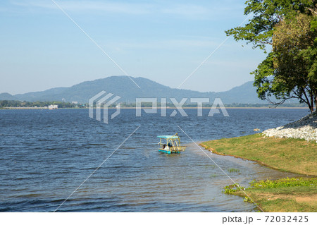Sunrise Bang Phra Reservoir in thailand. 72032425