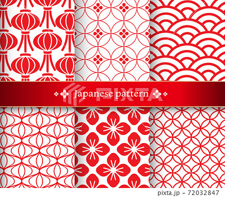 和柄素材　伝統模様　パターン セット　和柄	 72032847