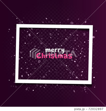 Christmas rectangle frame with blowing snow 72032897