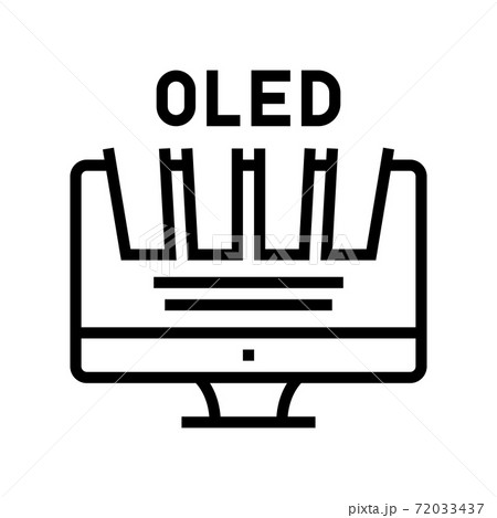 oled computer monitor line icon vector illustration 72033437