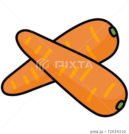 にんじん 2本 カットイラスト 素材 人参 ニンジンのイラスト素材