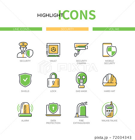 Security - modern line design style icons set Security - modern line design style icons set 72034343