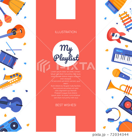My playlist - colorful flat design style banner 72034344