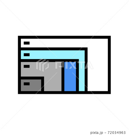different resolution and diagonal computer monitor color icon vector illustration 72034963