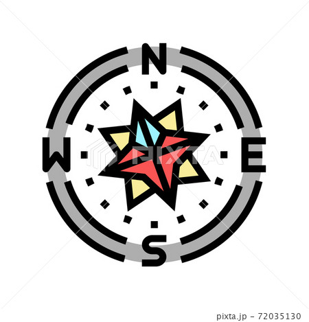 vintage compass color icon vector illustration 72035130