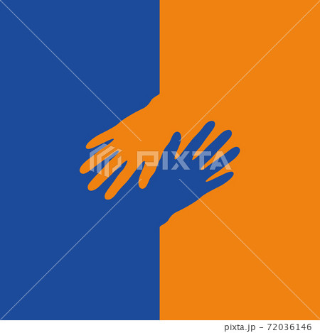 blue and orange human hand isolated blue and orange human hand isolated 72036146
