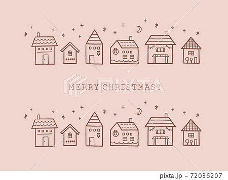 手書き風 クリスマス 冬の街並み Jpgのイラスト素材 7367