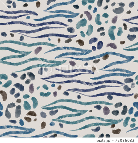 Lines, stripes and dots seamless pattern. Animal skin ornament imitation. 72036632