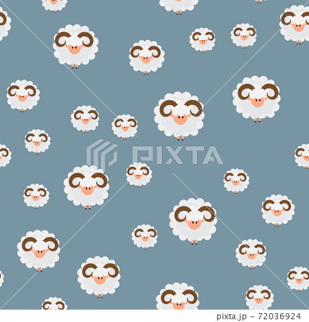 Animal seamless pattern background with sheep. Vector illustration 72036924