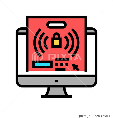 computer password hacking color icon vector illustration 72037564