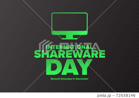 International Shareware Day. Second Saturday in December. Holiday concept. Template for background 72038146