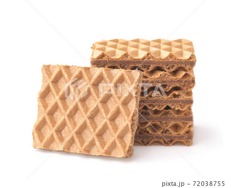 Stack of chocolate stuffed wafers Stack of chocolate stuffed wafers 72038755