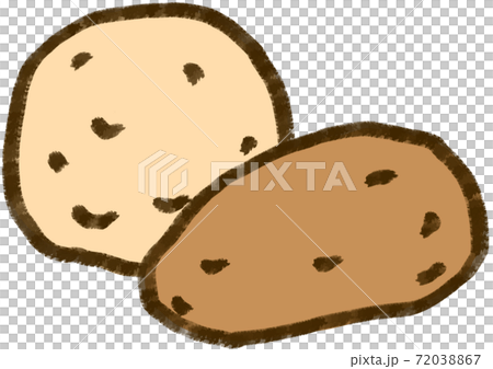 じゃがいも2個 イラストシンプルのイラスト素材 7367