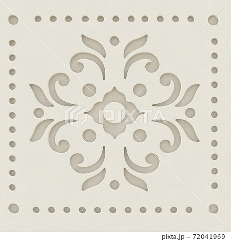 Ornamental Geometric Beige Color Leather Pattern Design 72041969
