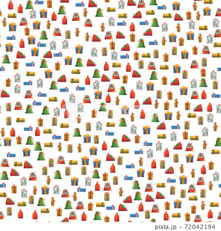 New Year Christmas elements vector pattern illustration 72042194