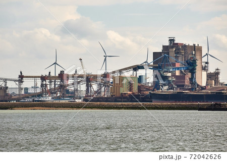 Industrial harbor with rusty structures Industrial harbor with rusty structures 72042626