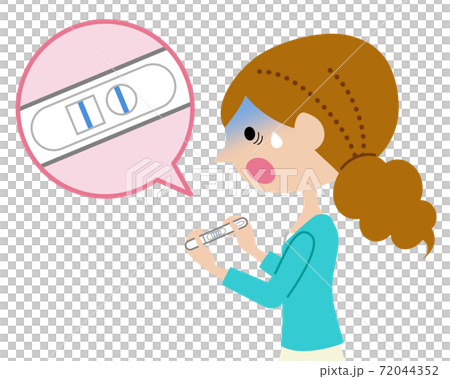 A woman who turns pale with a pregnancy test 72044352