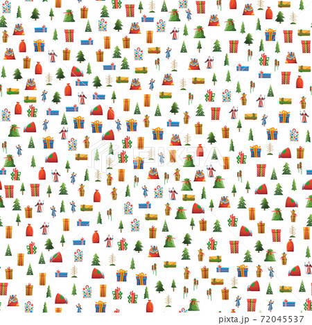 New Year Christmas elements vector pattern illustration 72045537