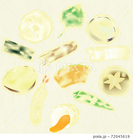 好きな天ぷらの具のイメージイラスト背景 72045619