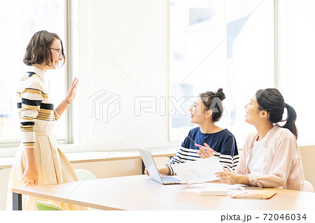 女子大生 留学生 大学 キャンパスライフイメージ　撮影協力：中央工学校附属日本語学校 72046034