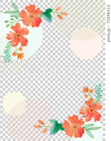 Download Watercolor Texture Floral Frame Stock Illustration 72046413 Pixta