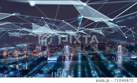 デジタル営業　IoTによる大都市のデジタル化 背景画像のイメージ 72046872